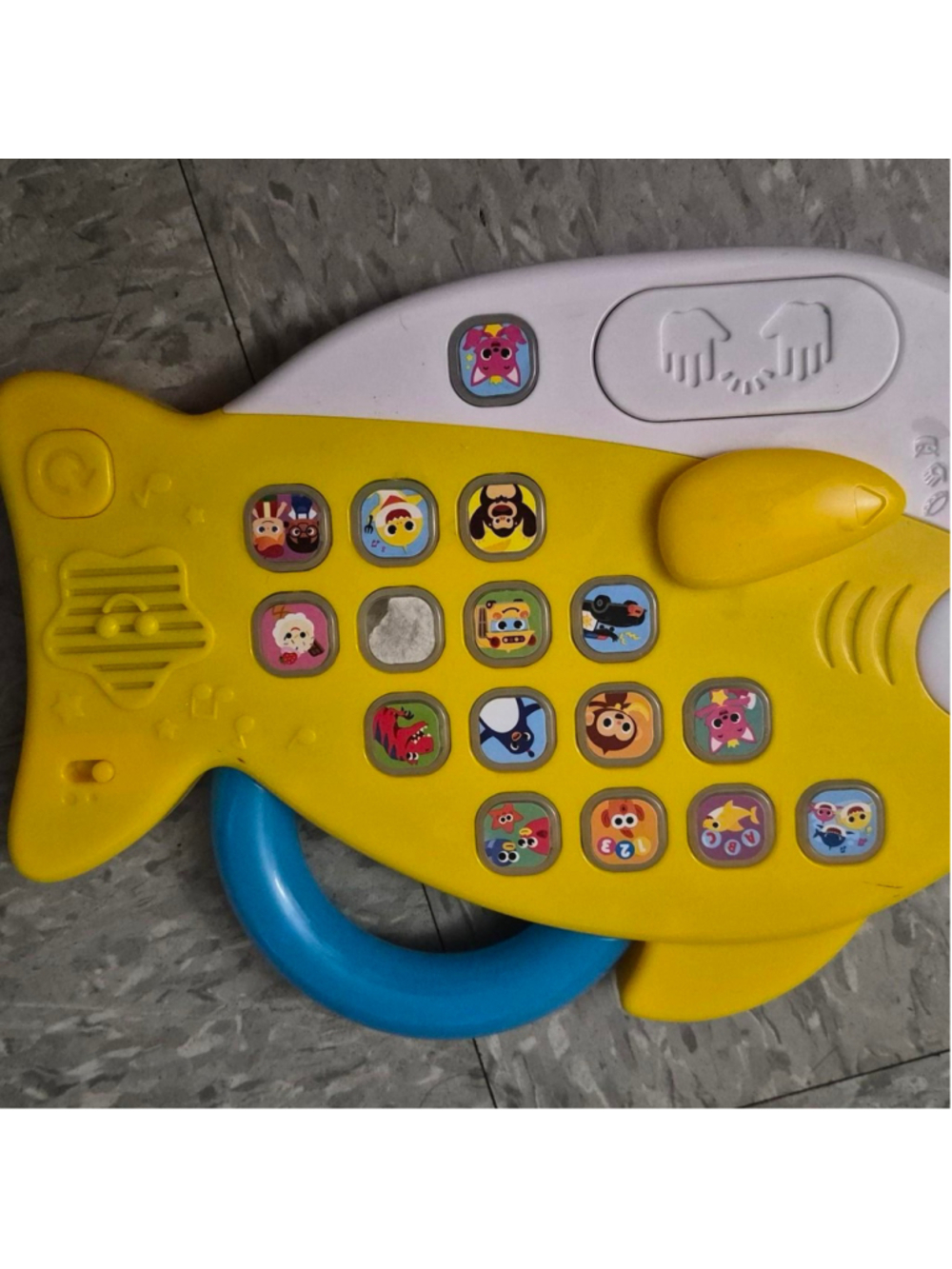 baby shark shaped baby toy with cartoon character buttons #babytoy #kids is miss